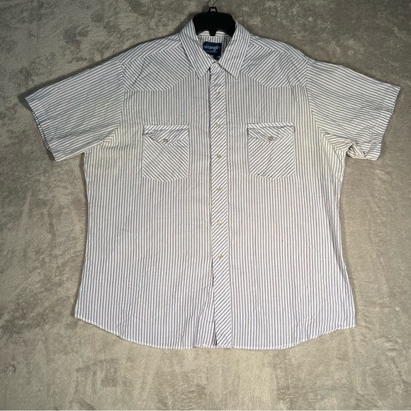 Vintage Wrangler Western Pearl Snap Button Down Shirt Men’s Small Striped Shirt - Picture 1 of 9